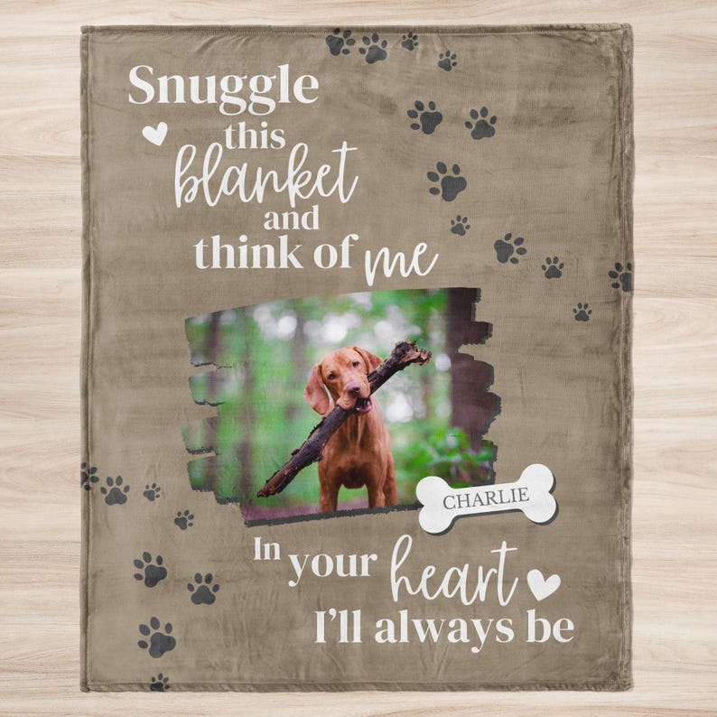 Personalized Dog Memorial Blanket Custom Pet Memorial Gift Pet Loss Gift Dog Remembrance Gift Photo Blanket Sympathy Gift Loving Memory Gift