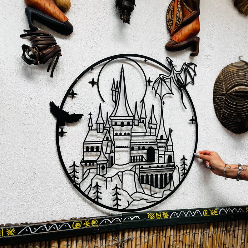 Wizard Magic School Metal Wall Art, Movie Fan Gift, Witch And Wizard Sign, Gaming Room Magic Art,Kids Room Wall Hanging,Christmas Young Gift