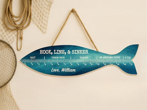 Personalized Fish Ruler for Fathers Day Gift From Kids, Fishing Gift for Dad, Funny Fish Ruler for Dad Gift for Grandpa, Fishing Buddy Gift