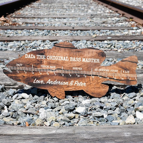 Personalized Fish Ruler for Fathers Day Gift From Kids, Fishing Gift for Dad, Funny Fish Ruler for Dad Gift for Grandpa, Fishing Buddy Gift