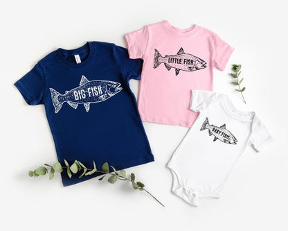 Big Fish Little Fish Baby Fish Matching Shirt, Fishing Buddies Matching Shirt, Dad And Son Fishing Shirt, Custom Family, Fathers Day Gift
