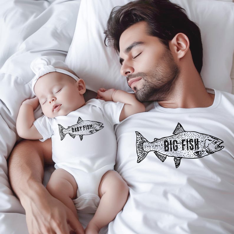 Big Fish Little Fish Baby Fish Matching Shirt, Fishing Buddies Matching Shirt, Dad And Son Fishing Shirt, Custom Family, Fathers Day Gift