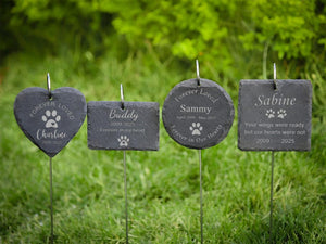 Engraved Pet Memorial Garden Stone Dog Loss Personalized Gift Pet Memorial Stone Garden Sign with Hanging Stake - Honor Your Beloved Pet