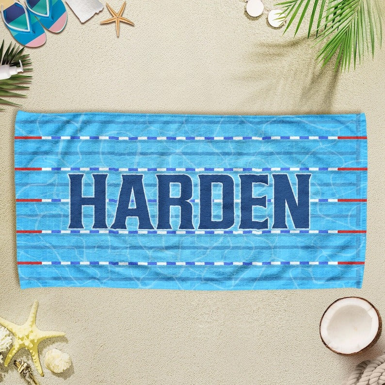 Personalized Swimming Towel, Custom Pool Towel, Gift for Swimmer, Swim Coach Gift, Swim Team, Custom Pool Towel, Swim Lesson Towel, Kid Gift