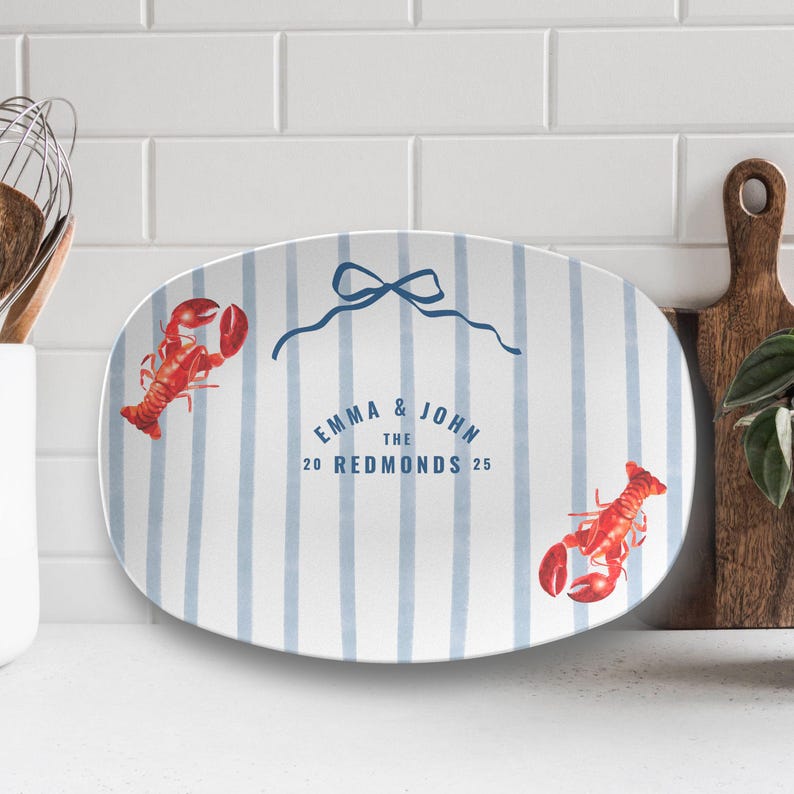 Custom Couples Plate, Personalized Last Name Wedding Gift, Custom Newlywed Gift, Custom Serving Platter, Newlywed Custom Wedding Gift