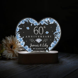 60th Anniversary 3D LED light , Diamond Wedding Gifts, 60th Anniversary Gifts For Parents, 60th Wedding Anniversary Gifts, Wedding Gifts