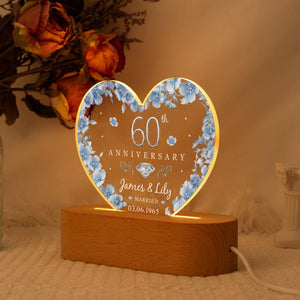 60th Anniversary 3D LED light , Diamond Wedding Gifts, 60th Anniversary Gifts For Parents, 60th Wedding Anniversary Gifts, Wedding Gifts