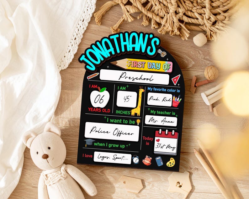 Custom First And Last Day School Sign,Back to School Board,Interchangable,First Day of School,Dry Erase,Reusable,Preschool Prop,Kid Gift