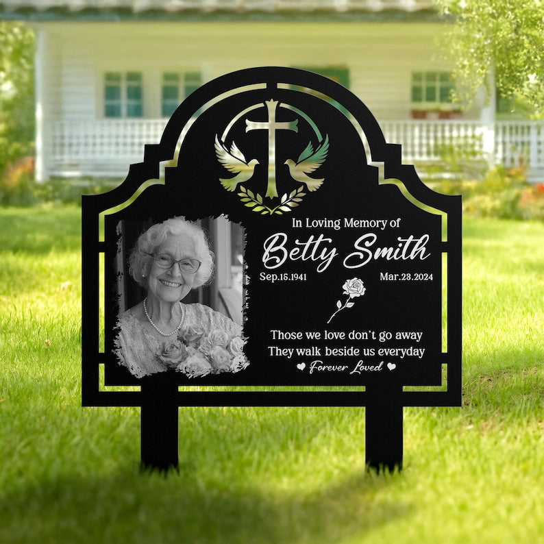 Custom Photo Grave Marker, Temporary Grave Marker With Photo, Outdoor Memorial Plaque, Sympathy Plaque, Remembrance Plaque, Memorial Stake