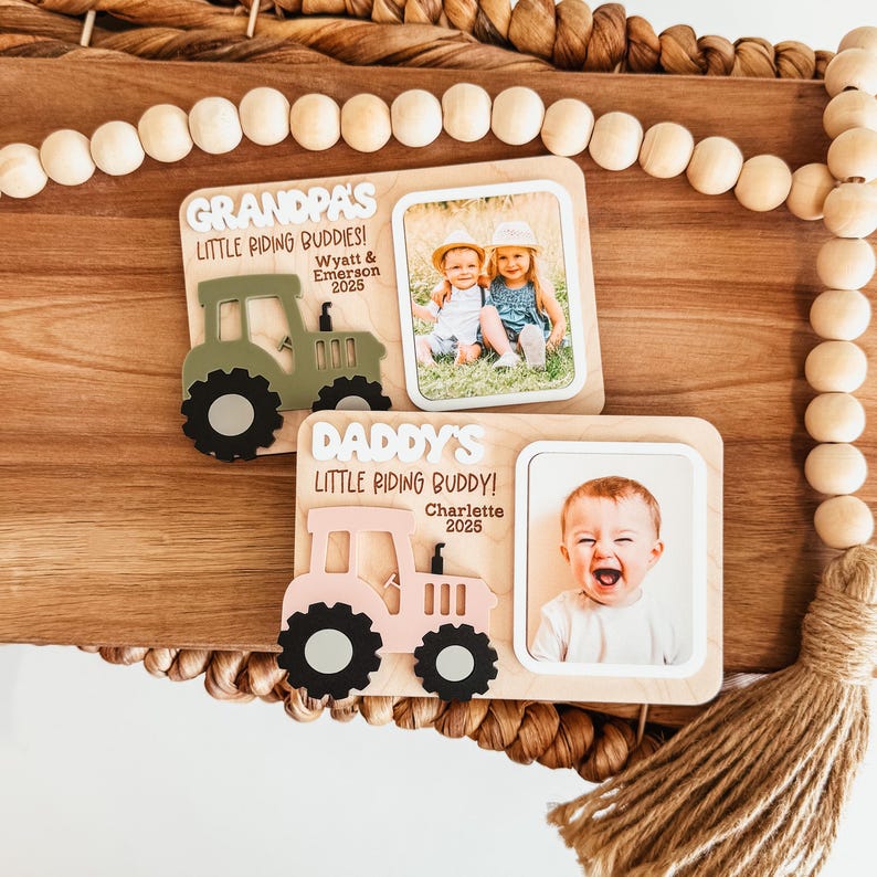Fridge Photo Magnet, Custom Photo Magnet, Tractor Fridge Magnet, Dad Photo Magnet, Grandpa Photo Magnet, Picture Magnet, Photo Frame Magnet