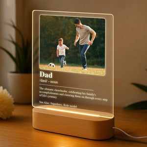 Dad/Father/Daddy Definition Personalized LED Lamp Custom Night Light with Photo Father s Day Gift from Kids or Wife - Gifts for New Dad