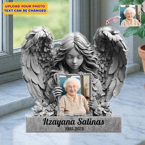 Angel Wings - Personalized Memorial Custom Shaped Acrylic Plaque, In Loving Memory Gift, Memorial Gift For Family, Sympathy Gift