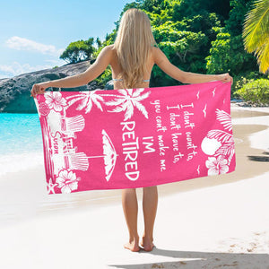 Retirement Gift, Beach Towel, Retirement Trip, Retired And Relaxed, Retirement Party, Tropical Towel, Gift For Retiree, Funny Retirement