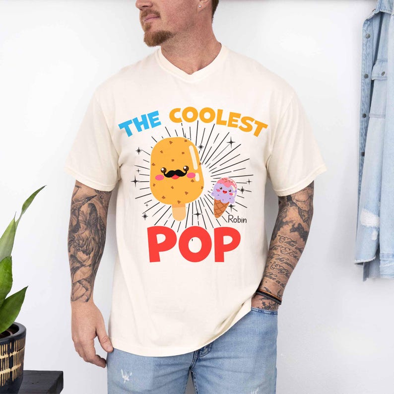The Coolest Pop Custom T-Shirt, Dad Gift, Father's Day, Personalized With Kids Names, Makes a great Father's Day Gift for The Coolest Papa