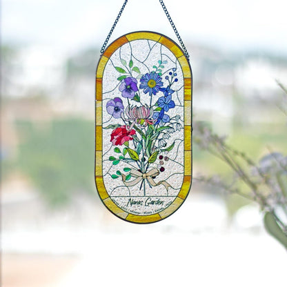Family Birth Flower Bouquet Birth Month Flowers Personalized Acrylic Window Hangings Personalized Birth Flower Gift Mothers Day Gift