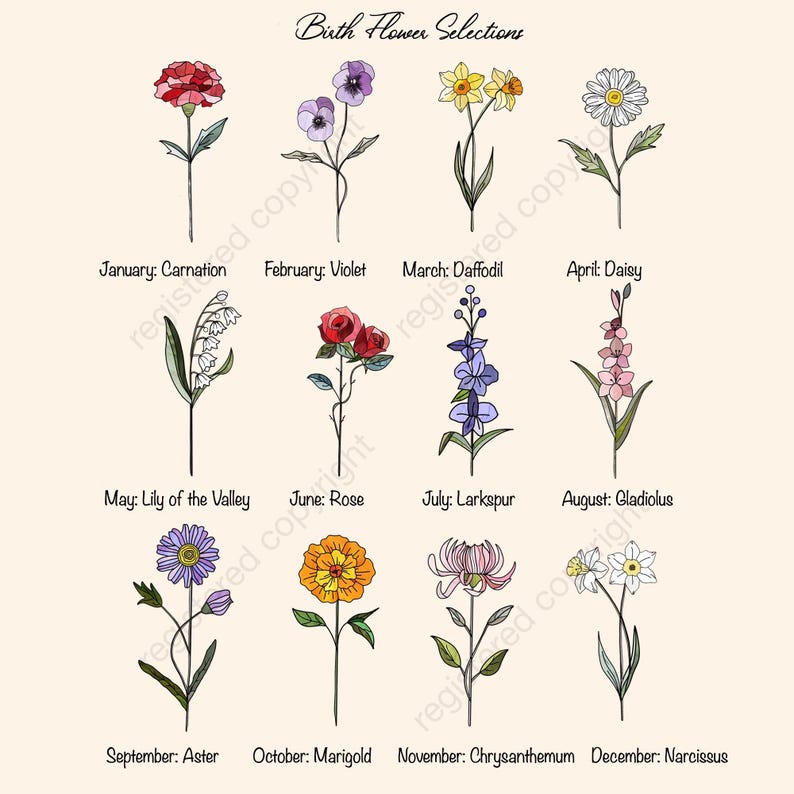 Family Birth Flower Bouquet Birth Month Flowers Personalized Stained Glass Window Hangings Personalized Birth Flower Gift Mothers Day Gift