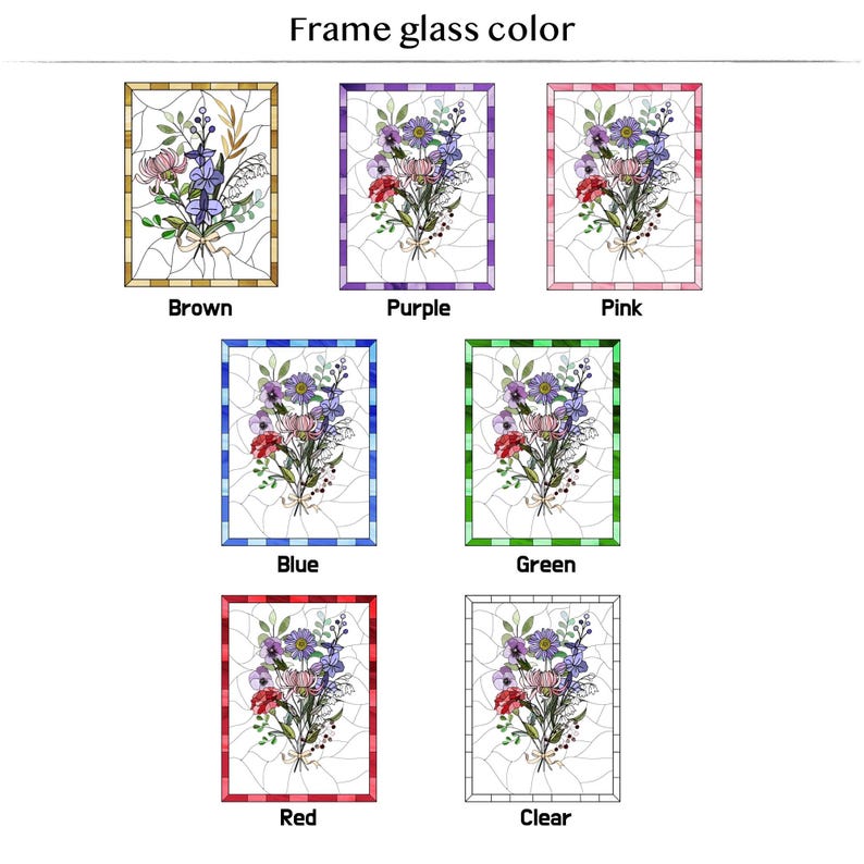 Family Birth Flower Bouquet Birth Month Flowers Personalized Stained Glass Window Hangings Personalized Birth Flower Gift Mothers Day Gift