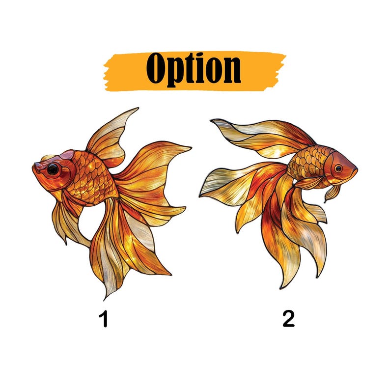 Acrylic Goldfish Window Suncatcher, Faux Stained Glass Fish Decor for Mom, Summer Kitchen, Garden Decor, Marine Accent Home Decor