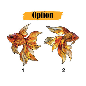 Acrylic Goldfish Window Suncatcher, Faux Stained Glass Fish Decor for Mom, Summer Kitchen, Garden Decor, Marine Accent Home Decor