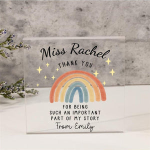 Personalized Teacher Gift,Teacher Desk Name Plate,Teacher Acrylic Plaque,Rainbow Teacher,Teacher Sign, Personalized Teacher Desk Name Plate