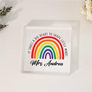Personalized Teacher Gift,Teacher Desk Name Plate,Teacher Acrylic Plaque,Rainbow Teacher,Teacher Sign, Personalized Teacher Desk Name Plate
