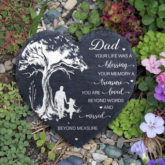 Sympathy Gift Loss Of Dad Memorial Stone, father's day memorial garden stone, Remembrance Bereavement Plaque For Loss Of Loved One In Memory