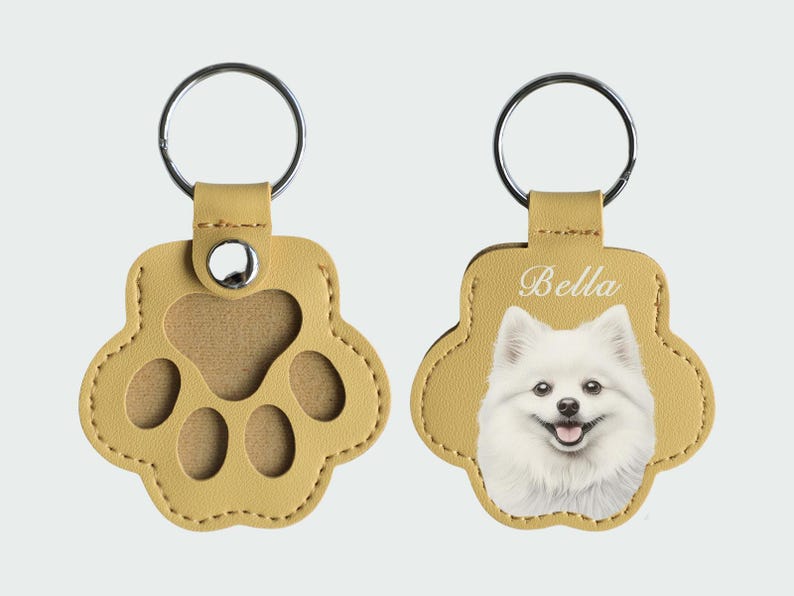 Personalized Pet Photo Keychain: Custom Dog Cat Memorial Fur Keepsake  Pet Fur Keepsake Leather Pouch
