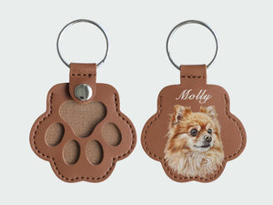 Personalized Pet Photo Keychain: Custom Dog Cat Memorial Fur Keepsake  Pet Fur Keepsake Leather Pouch