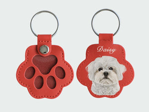 Personalized Pet Photo Keychain: Custom Dog Cat Memorial Fur Keepsake  Pet Fur Keepsake Leather Pouch