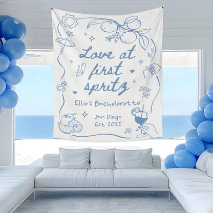 Custom Aperol Spritz Bachelorette Tapestry, Love At First Spritz Bridal Shower Banner, Aperol Spritz Party Decor, Lets Get Spritzy Backdrop