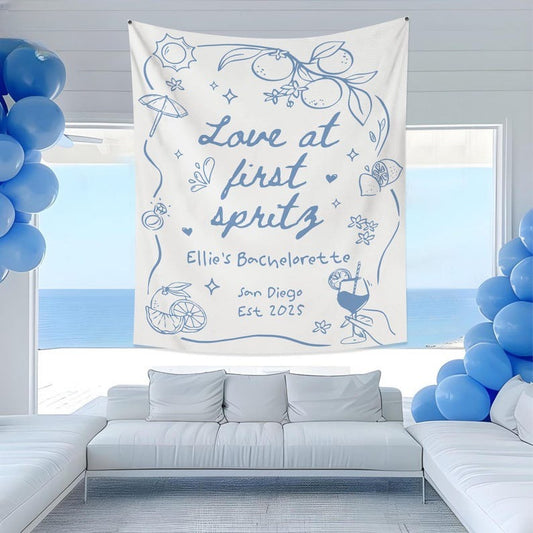 Custom Aperol Spritz Bachelorette Tapestry, Love At First Spritz Bridal Shower Banner, Aperol Spritz Party Decor, Lets Get Spritzy Backdrop