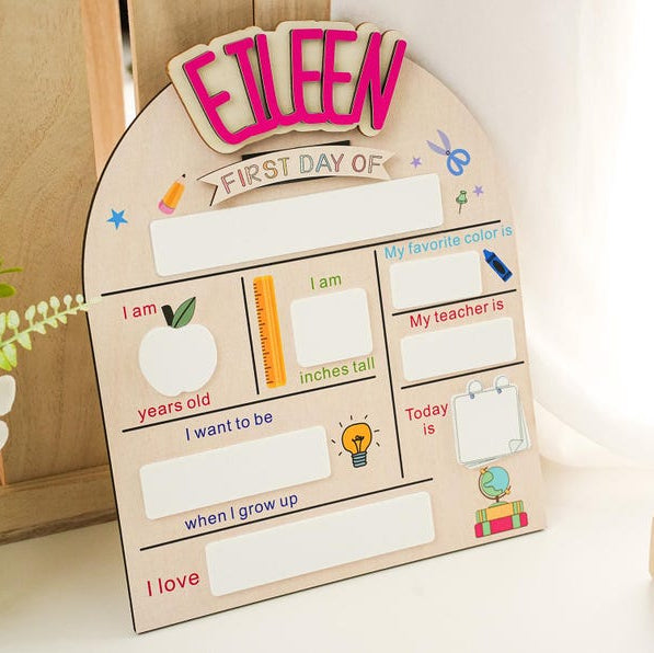 Custom First Day of School Sign, Back to School Sign, Preschool, Kindergarten 1st Day of School Sign, School Board, Last Day of School Sign