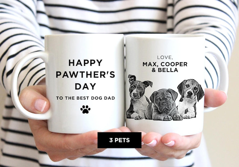 Father's Day Dog Dad Mug, Personalized Pet Mug for Cat Lovers, Best Fur Dad Gift, Pawther Day Mug, Fathers Day Gift, Best Fur Dad