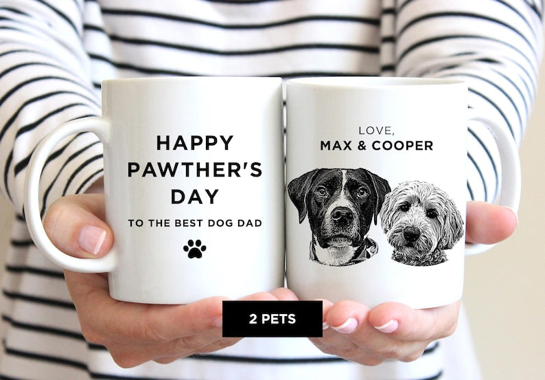Father's Day Dog Dad Mug, Personalized Pet Mug for Cat Lovers, Best Fur Dad Gift, Pawther Day Mug, Fathers Day Gift, Best Fur Dad