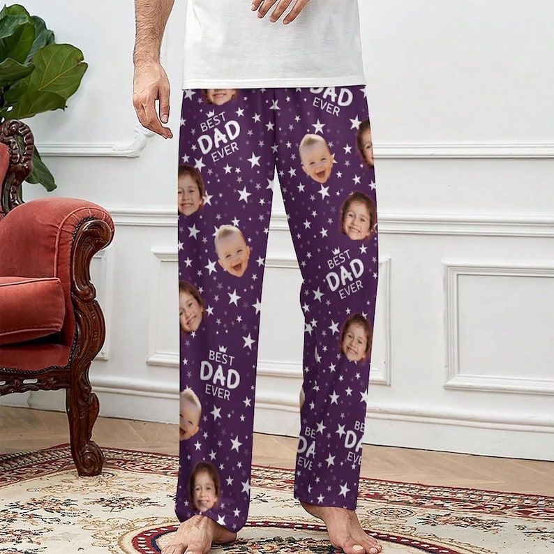 Custom Best Dad Ever Pajama Pants,Personalized Father's Day Gift,Custom Pajama Pants,Custom Photo Pjs,Best Dad Mom Picture Trousers,his Gift