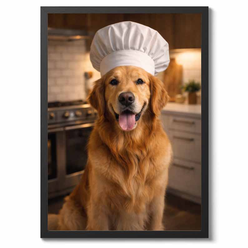 Kitchen Chef Funny Dog Art Funny Animal Print, Coffee Lover Gift, Dog Lovers Gift , Dog Mom Gift Dog Dad Gift