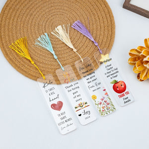 Personalized Teacher Bookmark, Thank You Gift, Teacher Appreciation Gift, Acrylic Bookmark for Teacher, Back To School Gift, Book Lover Gift