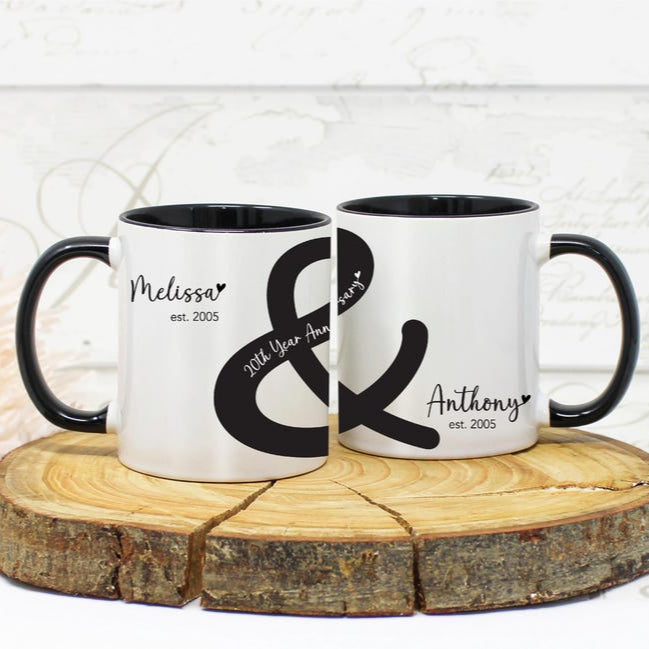 20th Year Wedding Anniversary Gift Couples Twenty Year Anniversary Personalised Mug Set Gift Mr And Mrs Mugs Anniversary Anniversary