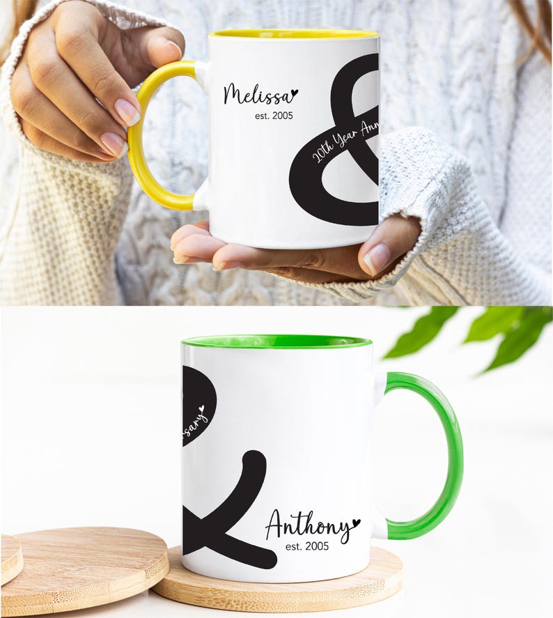 20th Year Wedding Anniversary Gift Couples Twenty Year Anniversary Personalised Mug Set Gift Mr And Mrs Mugs Anniversary Anniversary