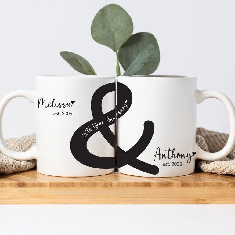20th Year Wedding Anniversary Gift Couples Twenty Year Anniversary Personalised Mug Set Gift Mr And Mrs Mugs Anniversary Anniversary
