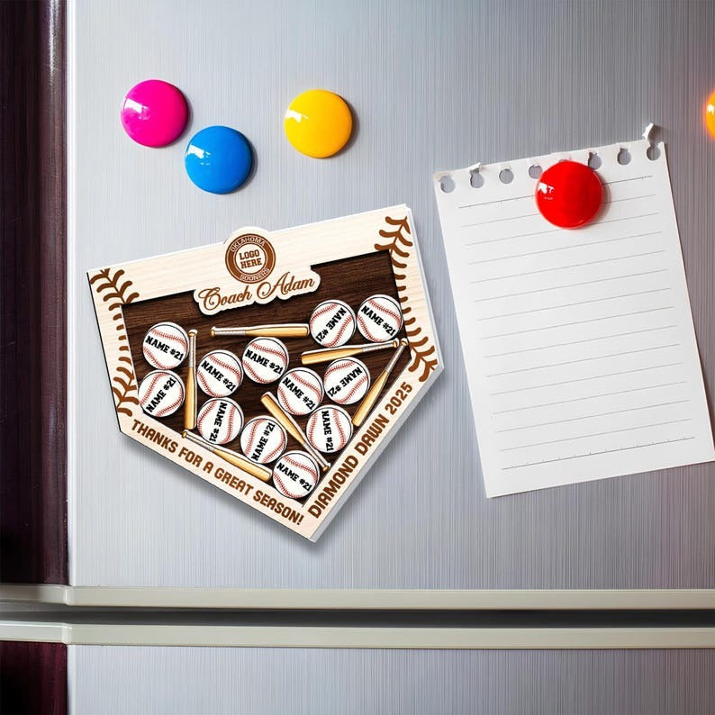 Personalized Baseball Coach Gifts, Custom Softball Coach Gifts, Custom Softball With Name Magnet, Baseball Team Gifts, End Of Season Gifts