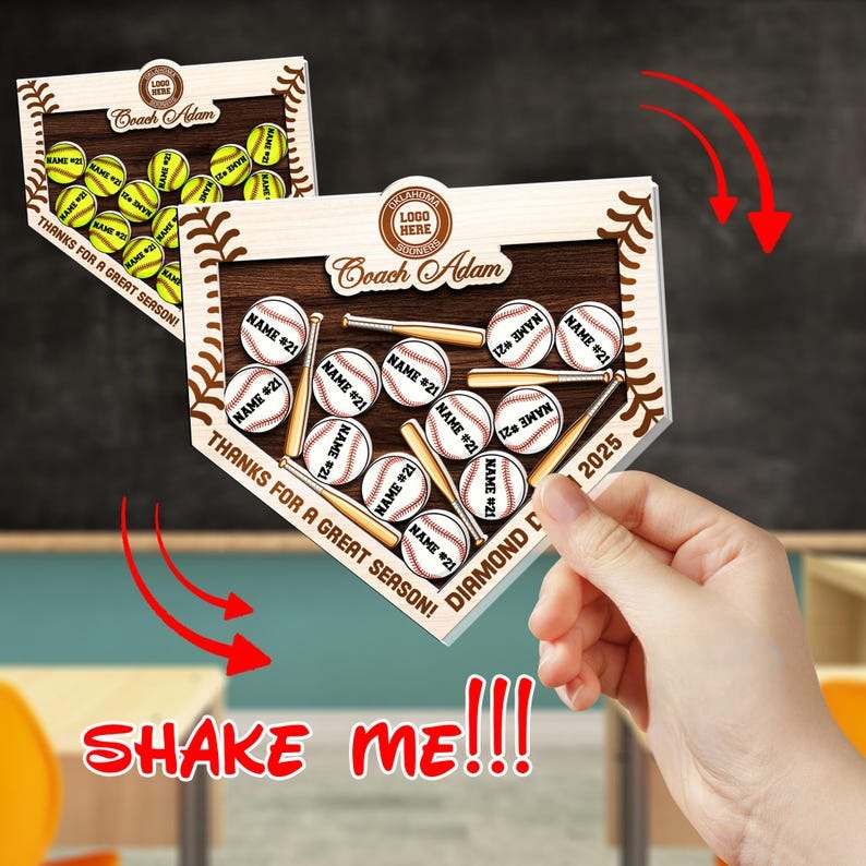 Personalized Baseball Coach Gifts, Custom Softball Coach Gifts, Custom Softball With Name Magnet, Baseball Team Gifts, End Of Season Gifts