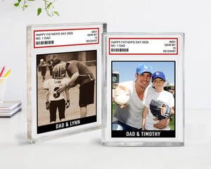 Personalized Fathers Day Gift For Dad, Trading Card Style Acrylic Block, Baseball Dad Gift, Custom Photo Acylic Block, Gift For Husband