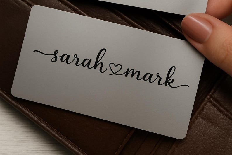 Custom 10 Year Anniversary Wallet Card, Metal Photo Card Gift, Tin Anniversary for Husband or Wife, Forever Love Keepsake