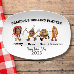 Personalized Daddy's Grilling Plate Custom BBQ Gift for Dad Grandpa or Husband Unique Fathers Day Present from Kids Grill Master Platter