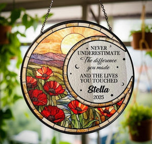 Personalized Retirement Acrylic Suncatcher Floral Retirement Window Decor, Retirement Keepsake, Retirement Gifts, Coworker Gifts