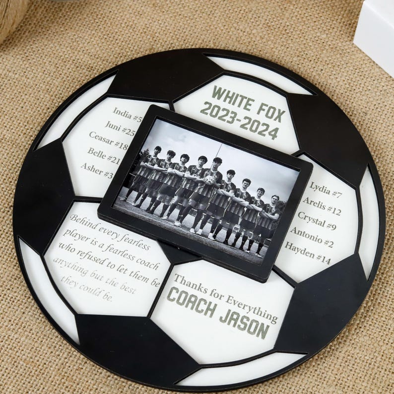 Personalized Soccer Coach Picture Frame, Coach Appreciation, Soccer Team Photo Frame, End of Season Coach, Soccer Senior Night Gifts