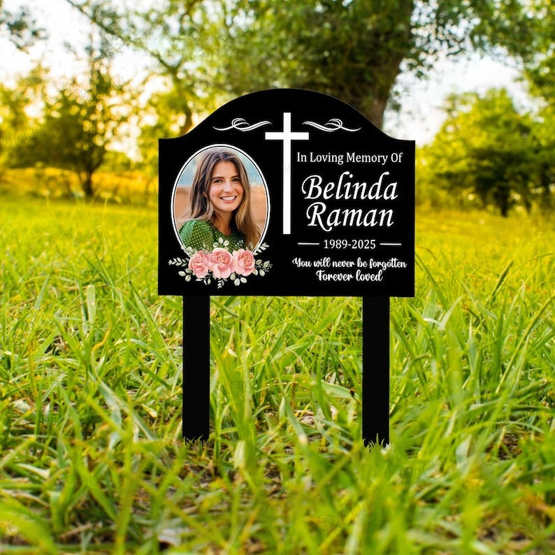 Custom Photo Memorial Stake, Photo Grave Marker, Photo Memorial Plaque, Memorial Garden Sign, Remembrance Plaque, Sympathy Gift