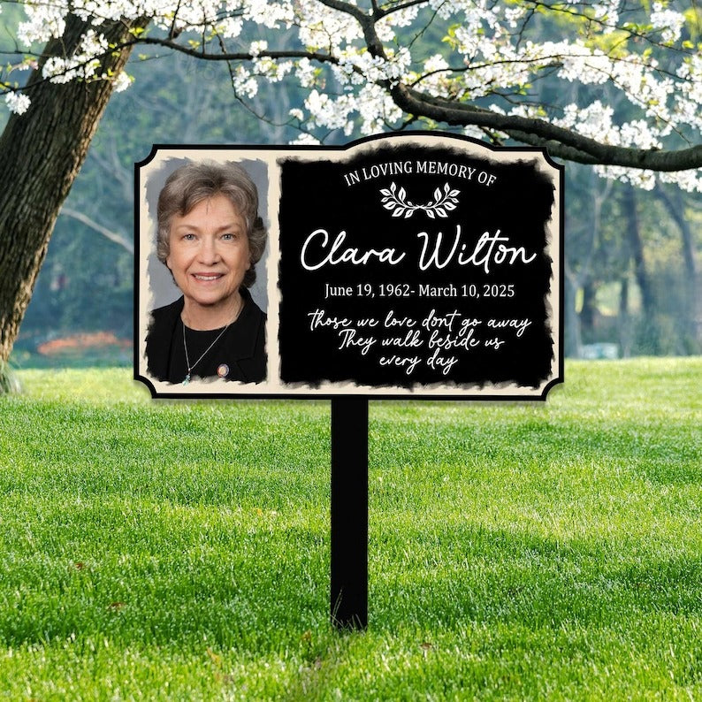 Custom Photo Memorial Stake, Photo Grave Marker, Photo Memorial Plaque, Memorial Garden Sign, Remembrance Plaque, Sympathy Gift