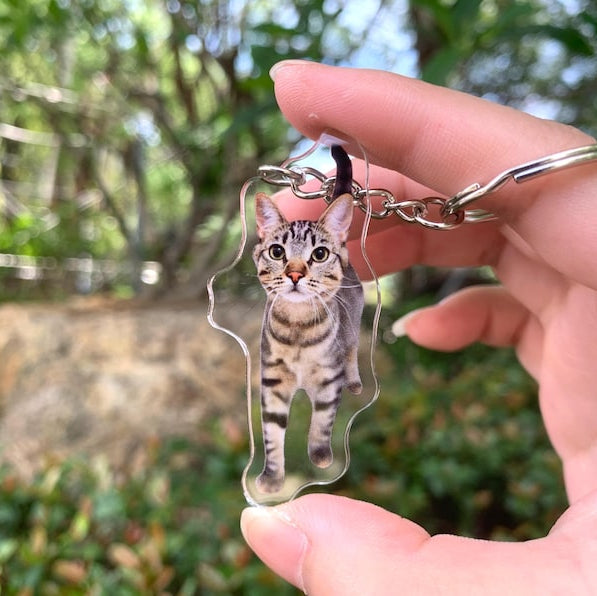 Personalized Pet Photo Acrylic Keychain, Custom Pet Memorial Gift, Dog Memorial Gift,Dog Keychain, Cat Keychain, Pet Photo Keyring